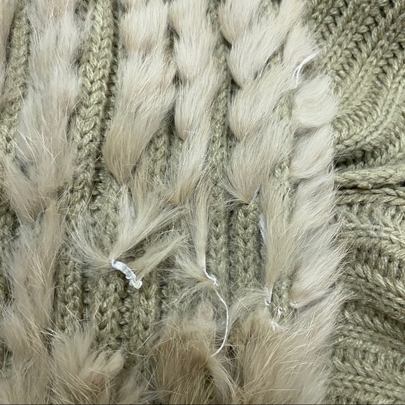 Alberto Makali Beige Rabbit Fur Knit Cardigan - Picture 10 of 12
